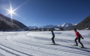 Skilanglauf in Niederthai, Stubaier Alpen, Tirol, Oesterreich.
